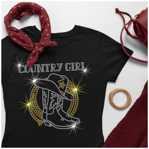 Countrygirl Rhinestone Ladies t shirt - Cowgirl Line Dancing - Any Size 6-26 - Picture 7 of 9