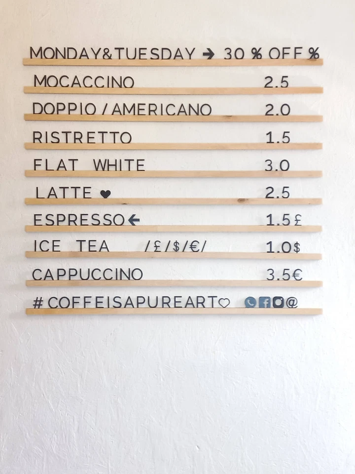 Black Wooden Letter & Light Wooden Rails Menu Board, Changeable Letter Board - Image 2 of 4