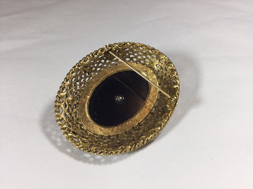 Vintage 10K Gold Filled Brooch/Pearls - Picture 4 of 9