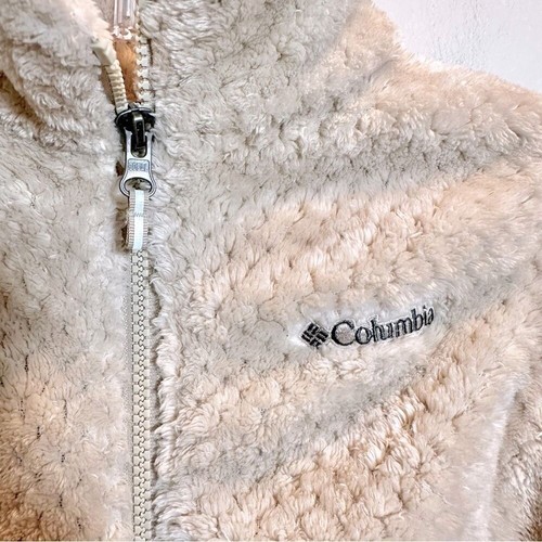 Columbia Kleinkind halber Reißverschluss Fleece cremefarben Pullover Kinder Größe M 10-12 - Bild 2 von 5