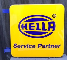 insegna PUBBLICITARIA luminosa HELLA ELETTRAUTO meccanico pompe RICAMBI AUTO.