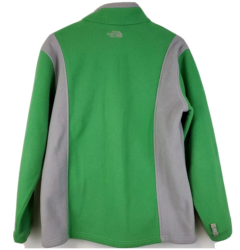 Куртка для девочек The North Face очень большая зеленая с флисовыми карманами на молнии детская размер XL - Изображение 2 из 4