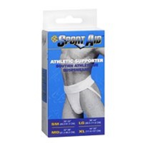 Sport Aid Athletic Supporter, White, Small (9 Pack)