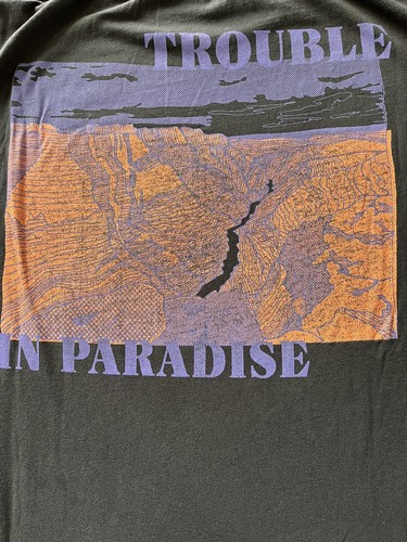 Trouble In Paradise Graphic T Shirt Size XL Double Sided Cut Tags Color Black - Imagen 4 de 6