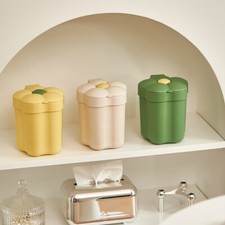 With Cover Desktop Trash Can Flower Waste Can Storage Bucket  Bathroom Office