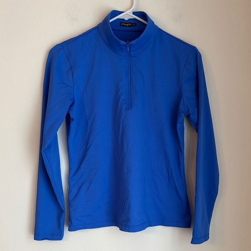 J. McLaughlin Damen blau Langarm Pullover Viertelreißverschluss Catalina Stoff Small!