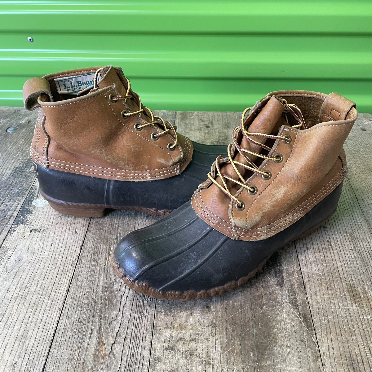 L.L. Bean 8” Lace-up Tan Leather Waterproof Duck Boots Men’s 8 Made in USA s-l1200.png main image 2