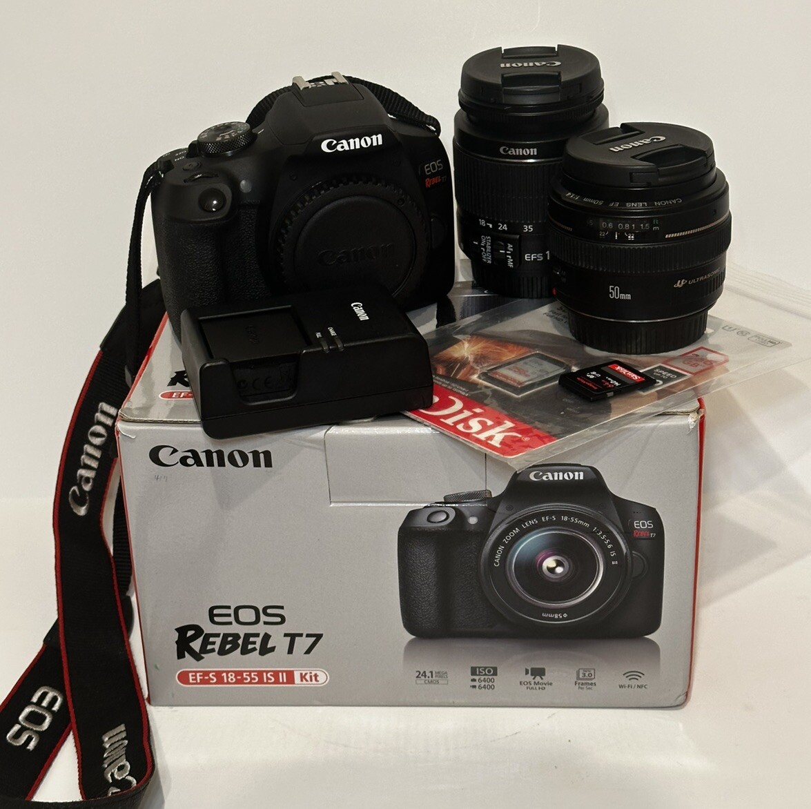 T7 Dslr Canon Rebel T7 50mm Lens Canon EOS Rebel T7 Kit EF-S 18-55