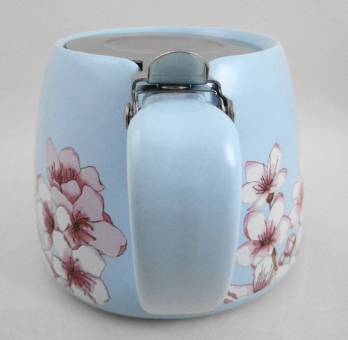 Alfred Blue Floral Cherry Blossoms Ceramic Teapot Infusor de acero inoxidable 20 oz - Imagen 5 de 12