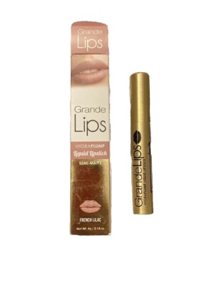 Grande Lips French Lilac HydraPlump Liquid Lipstick Lip Plumper, Semi-Matte