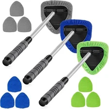 MicroFiber Windshield Clean Shine Car Auto Wiper Cleaner Glass Window Brush+4Pad