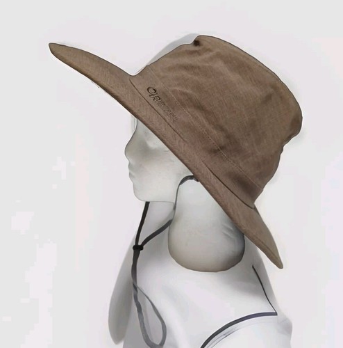 Outdoor Research L Safari Floppy Sun Hat Canvas Mesh Brown Adjustable Wide Brim