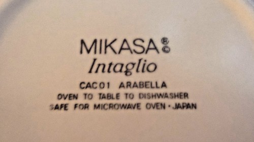 Mikasa Intaglio Large Rim Soup Bowl Arabella Blue/Green /Brown Leaves x2 - Picture 3 of 3