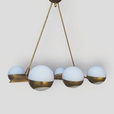 Rare Chandelier Fontana Arte Max Ingrand Gio Ponti Stilnovo Arredoluce style