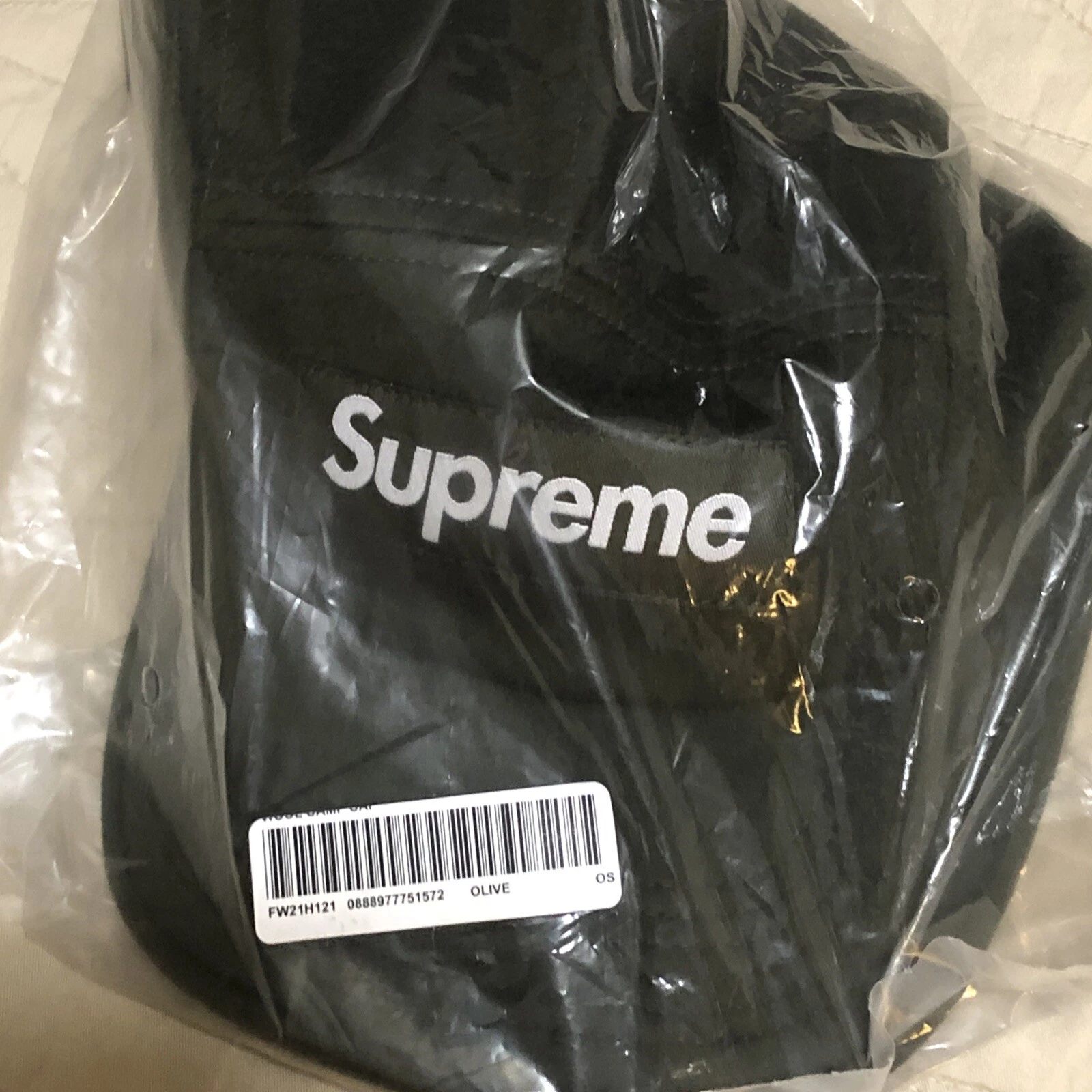 Supreme Wool Camp Cap FW21 Olive OSFA Leather StrapBack Box Logo Pristine New