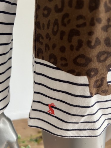Womens Joules Harbour Top Size 6 Cream Stripe Sausage Dog Long Sleeve NEW OP96 - Picture 15 of 17
