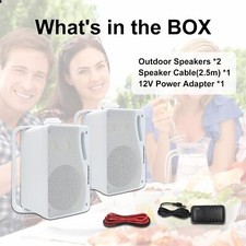 Herdio Indoor Outdoor Bluetooth Speakers 3.5" 3-Way 200W Waterproof Wall 2 Pack