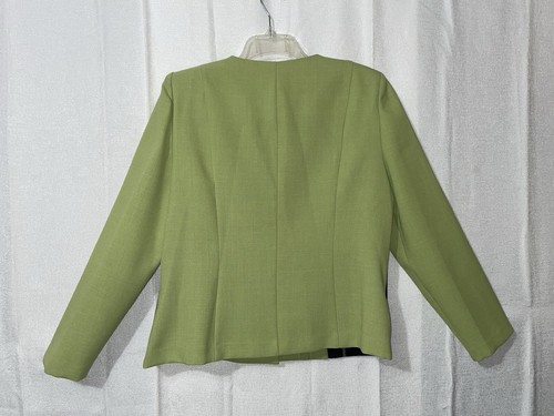 Koret Sz 12 Women’s Career Jacket Green Blue Color Block Cloth Buttons Classy - Picture 9 of 15