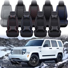 Full Set Pu Leather Car Seat Cover 5 Seat Front Rear Cushion For Jeep Liberty