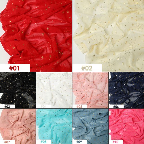 Star Bronzing Crepe Chiffon Fabric Cloth for Sewing Dress Craft Material 150cm - Picture 5 of 22