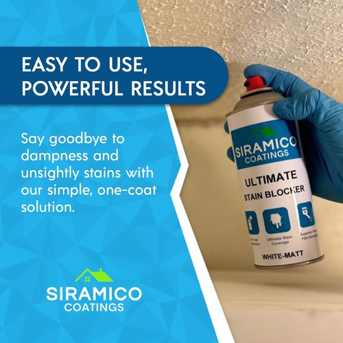 Ultimate Stain Blocker Paint - 400ml - Matt White One Coat Anti Mould Spray - Picture 3 of 6
