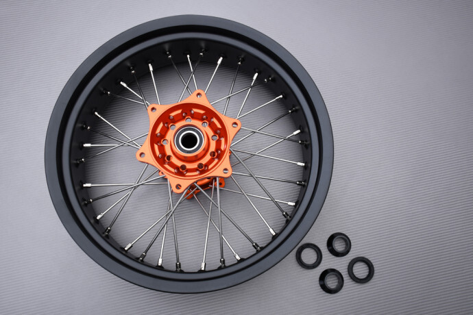 Roue arrière Supermoto orange de haute précision pour KTM XC-F 250