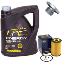 MotoröL Set 5W-30 5 Liter + ÖLfilter SH 424 P + Schraube FüR BMW 3Er 316I E46