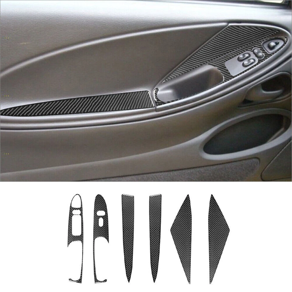 25Pcs Carbon Fiber Full Interior Kit Cover Trim For Ford Mustang 2001-04 - Изображение 3 из 4