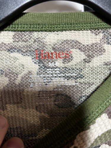 Hanes Boys Thermal Pajama Set Camouflage Waffle Knit Size Small (6/8) - Picture 7 of 12