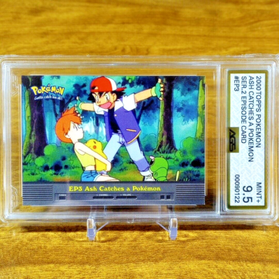 Pokemon Topps EP3 Ash Catches A Pokemon AGS Mint+ Series