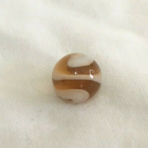 AKRO Agate Co. Rare Peach Amber White Snake Corkscrew Xlnt Marble 5/8 inch - Picture 7 of 12
