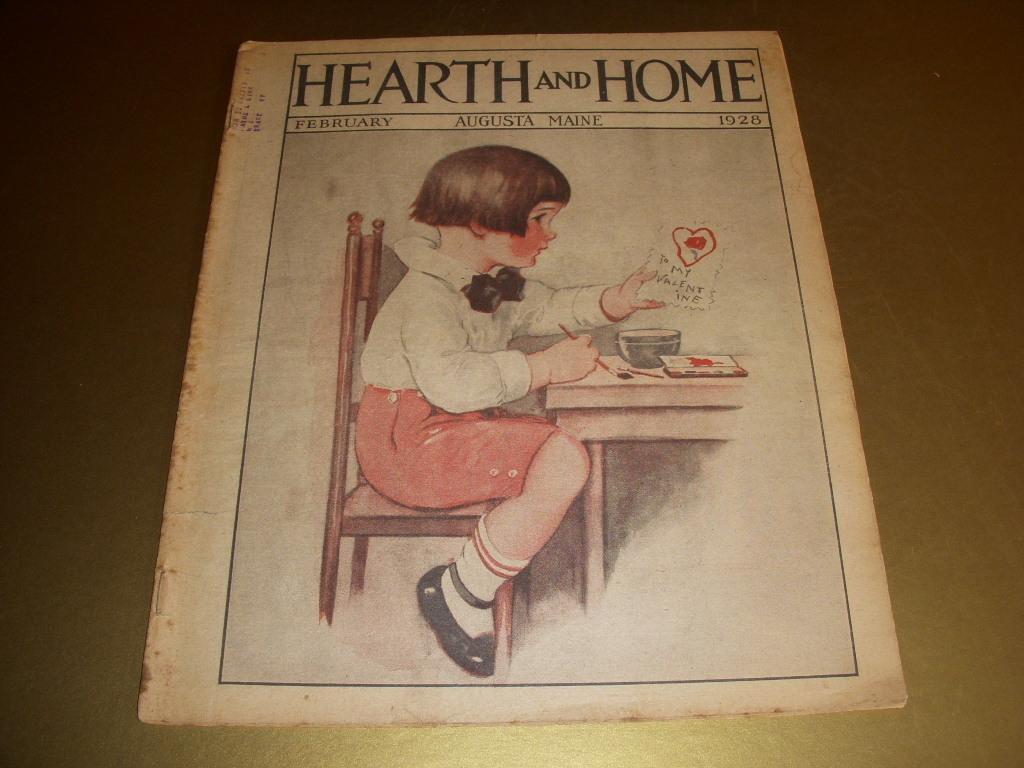 Vintage HEARTH AND HOME Magazine, VALENTINE Cover, February 1929