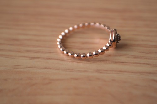 0.15ct Natural Champagne Diamond Ring ~ 14K Rose Gold over Fine Silver Size 9 - Picture 5 of 10