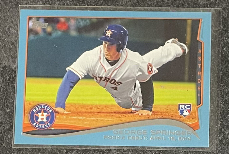 GEORGE SPRINGER - 2014 Topps Update BLUE BORDER Rookie Debut RC #US-210