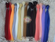 Synthetic Straight doll hair weft 1/3 1/4 BJD Blythe Barbie MH rereoot customise