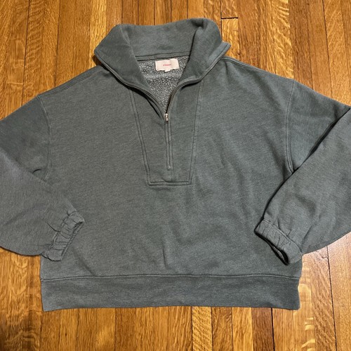 Felpa donna XIRENA Tucson Oliver verde acqua $221 prezzo consigliato mezza zip taglia XS - Foto 1 di 10