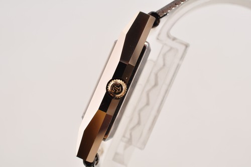 RADO Diastar 713.9503.3 Quartz Square Gold Black Watch New Battery w/Box w-5001 - Picture 5 of 12