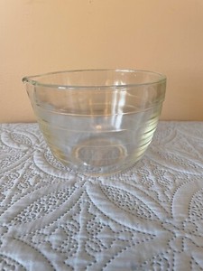 Vintage Pyrex Westinghouse Clear Glass Beehive Ribbed Mixing Bowl Spout #17