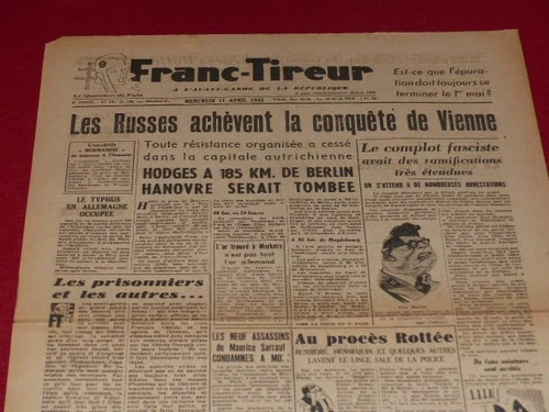 WW2 Press 39-45 "FRANC TIREUR" #241 11 April 1945 EO Conquest Of Vienna