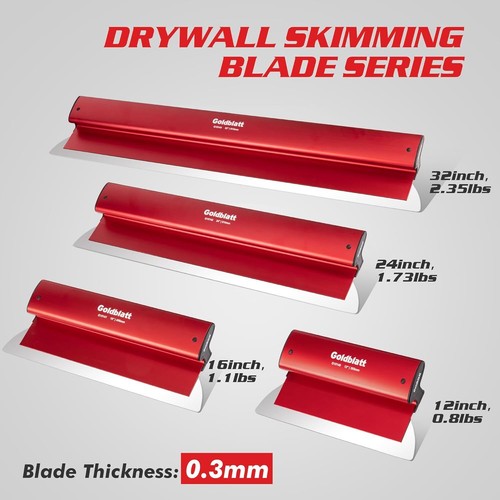 32'' Drywall Skimming Blade 0.3mm Skim Coat Aluminum Handle Rigid Lightweight - Picture 7 of 8