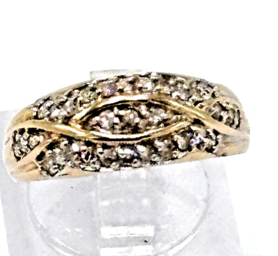 Funkelder Gold Ring 14K/0,585 Gelbgold ca.0,16 Caret Brillanten Größe 56