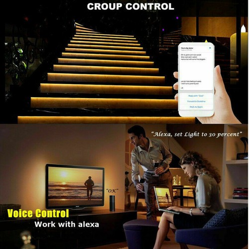 5M RGB LED WIFI Strip Light Control Waterproof Lamp For echo Alexa Google Home - Picture 5 of 14