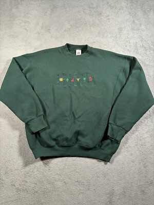 VINTAGE Arizona Sweater Adult XL Green Crew Neck Pullover 50