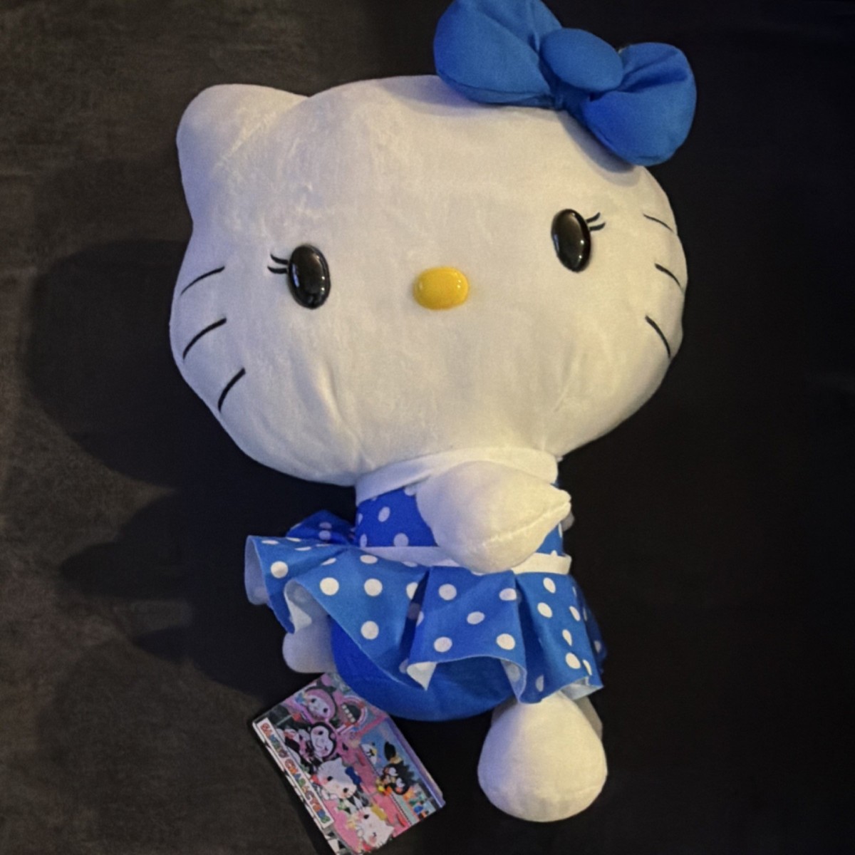 hello kitty blue dress plush Sanrio Stuffed Animal Polka Dot Cartoon Character Royal Blue Express Silk prom dress long sleeves have for Hello Kitty Size:18 months