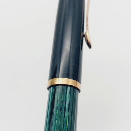 Pelikan 400 NN Füller Grün Gestreift 585 Gold Feder M in Etui Schachtel - Bild 12 von 17