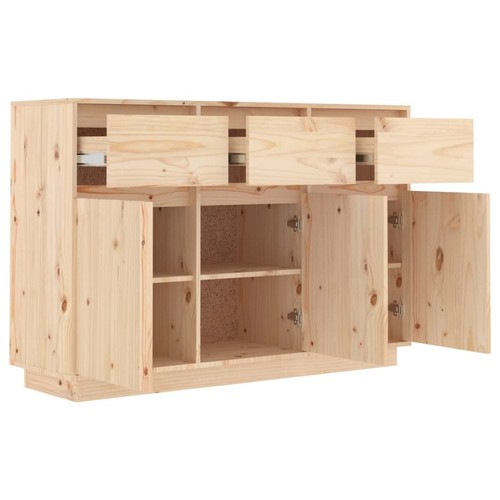 NNEVL Sideboard 110x34x75 cm Solid Wood Pine - Picture 7 of 10