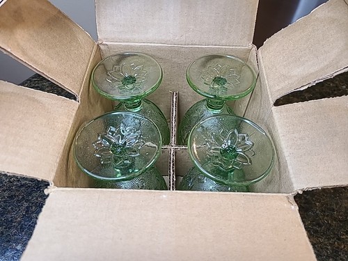 Tiara Chantilly Sandwich Water Goblets Indiana Glass 8 Oz Set of 4 NEW Orig Box - Picture 13 of 15