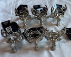 6 Christmas/ Fall Seasonal Metal Deer Head Napkin Rings ~ by Robert Stanley.