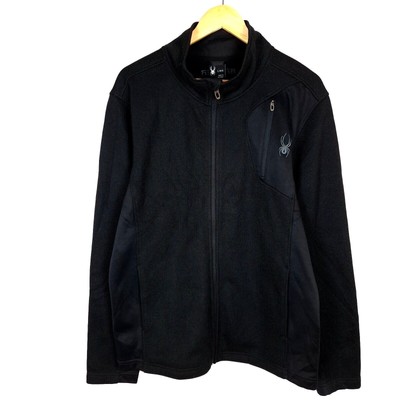 SPYDER Pullover Größe L Polyester Full Zip schwarz Stehkragen Activewear...