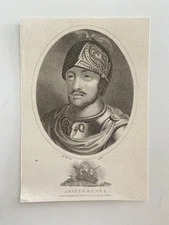 Antique 1807 Engraving of Aristomenes – Heroic Messenian Warrior